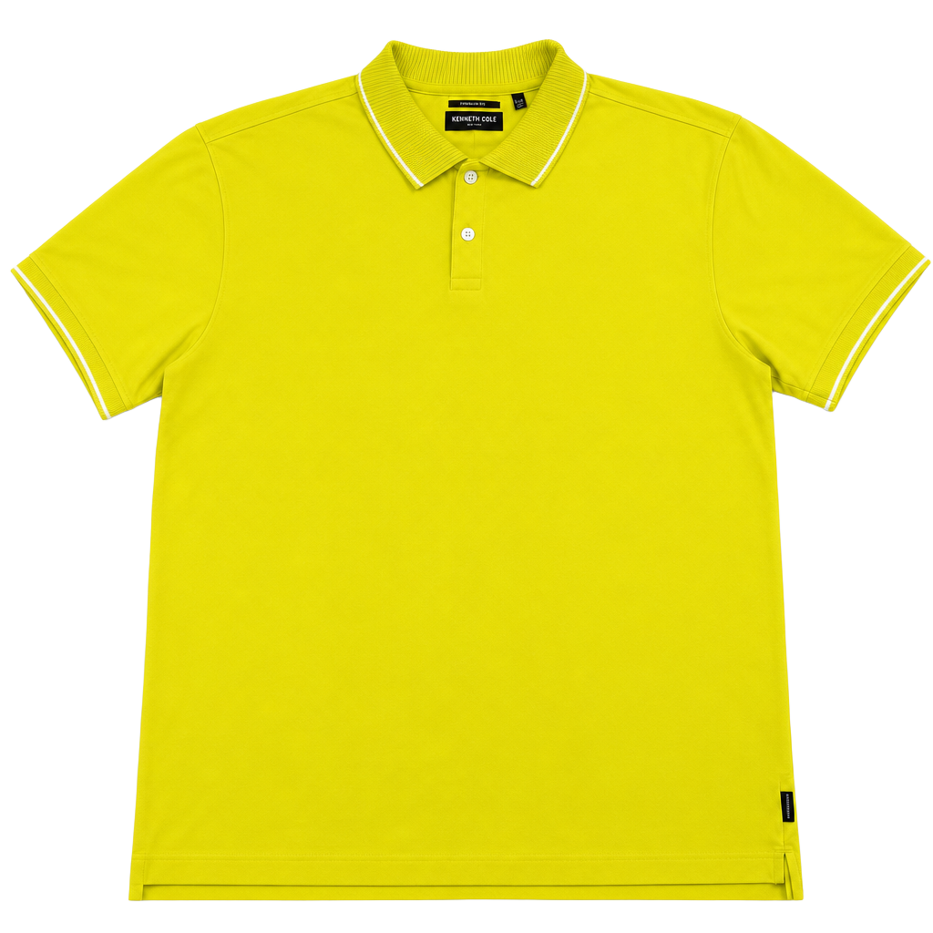 Kenneth Cole New York Mens XL Yellow Polo Shirt Short Sleeve Designed New York 1