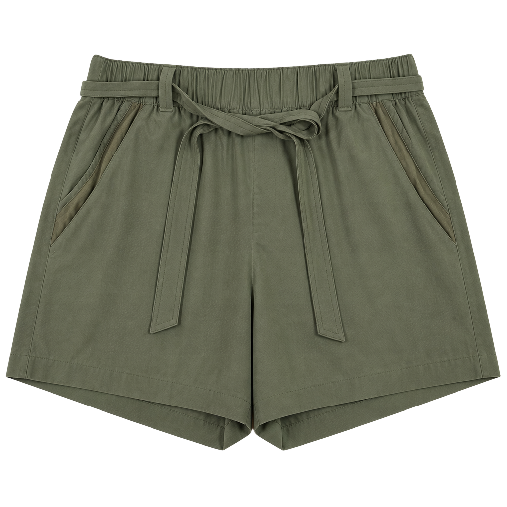 Eddie Bauer Women's Olive Green Pull-On Elastic Waist Athletic Hiking Shorts XL 1