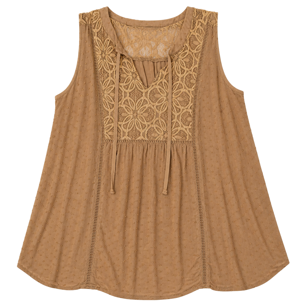 Torrid Rust Crinkle Gauze Sleeveless Clip Dot Texture Top 1