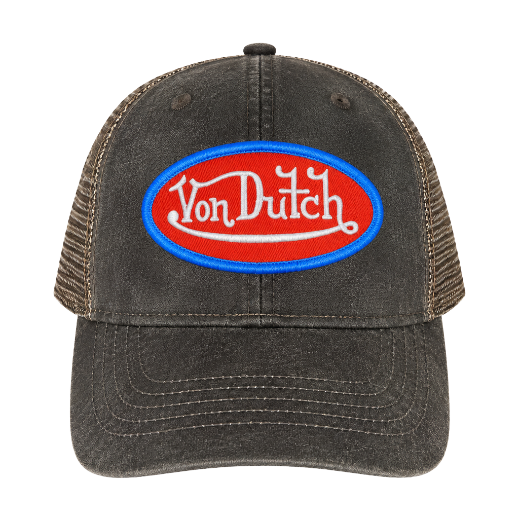 Von Dutch Velvet Hollywood Trucker Hat Brown One Size 1
