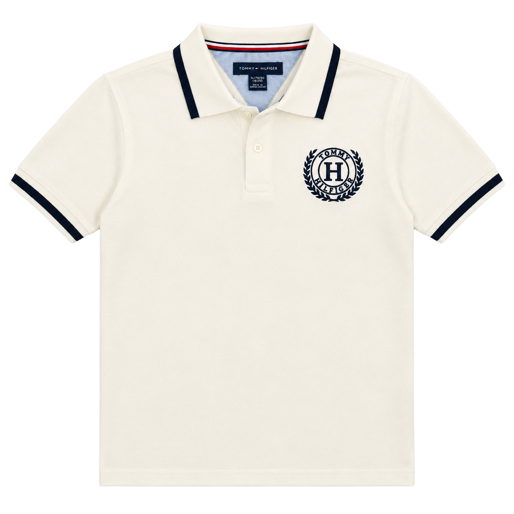 Tommy Hilfiger Polo Shirt Size XL White Tipped Crest Logo
**BOYS XL** 1