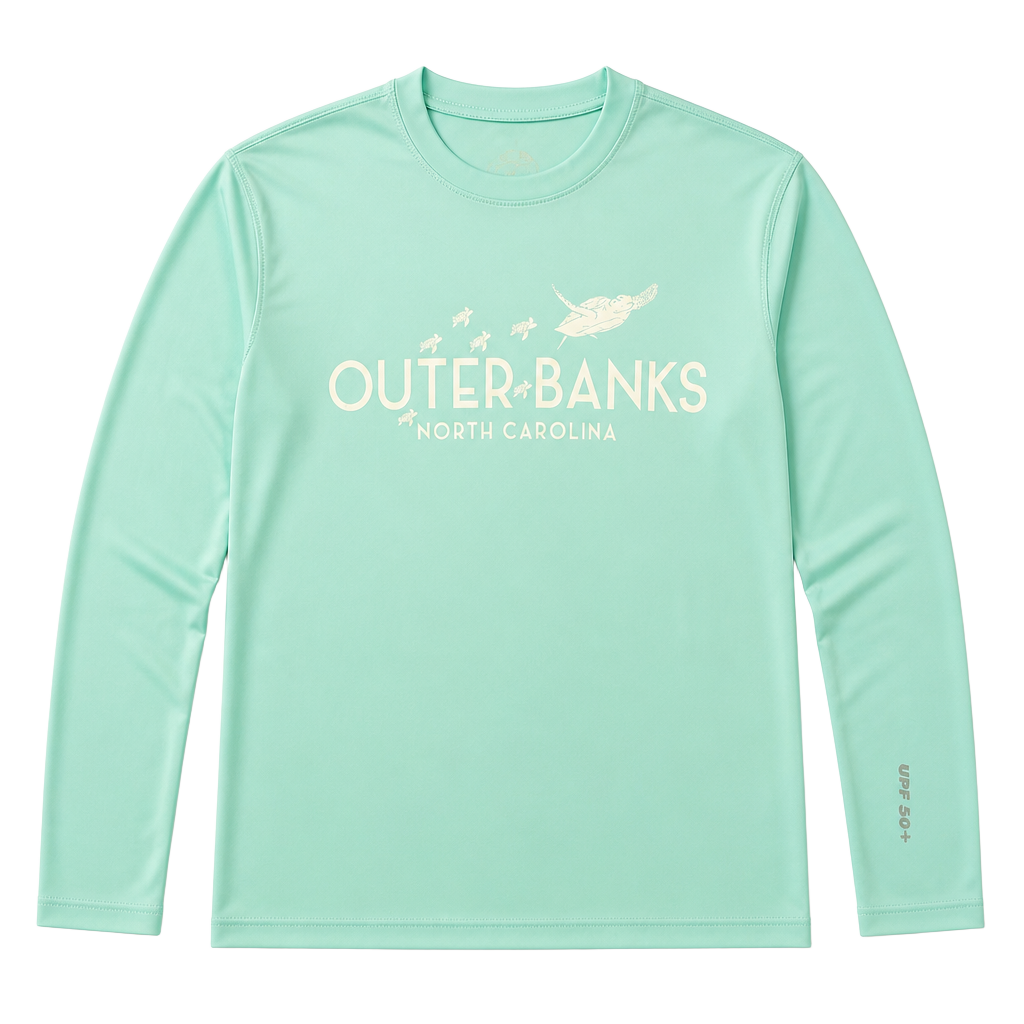 BANANA BOAT - Women's Long Sleeve Sun shirt - OUTER BANKS - Size S - Green 1