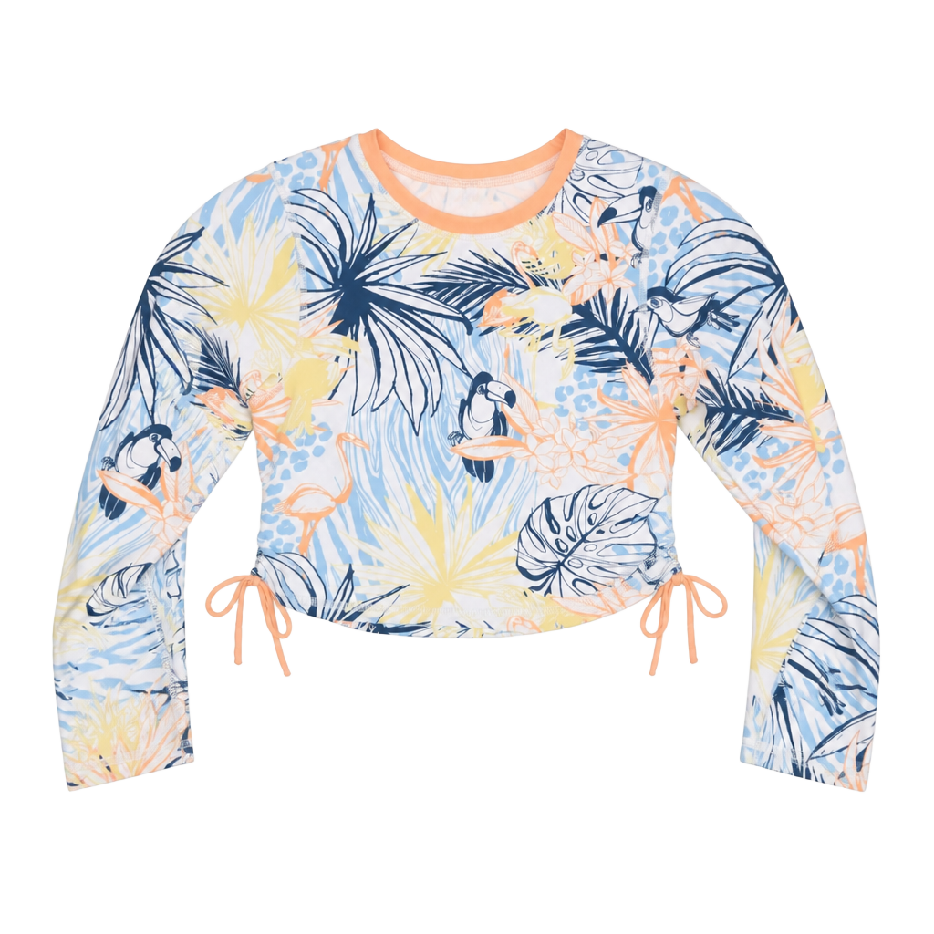 NEW - RUFFLE BUTTS - Girls rashguard top - Size 14 1