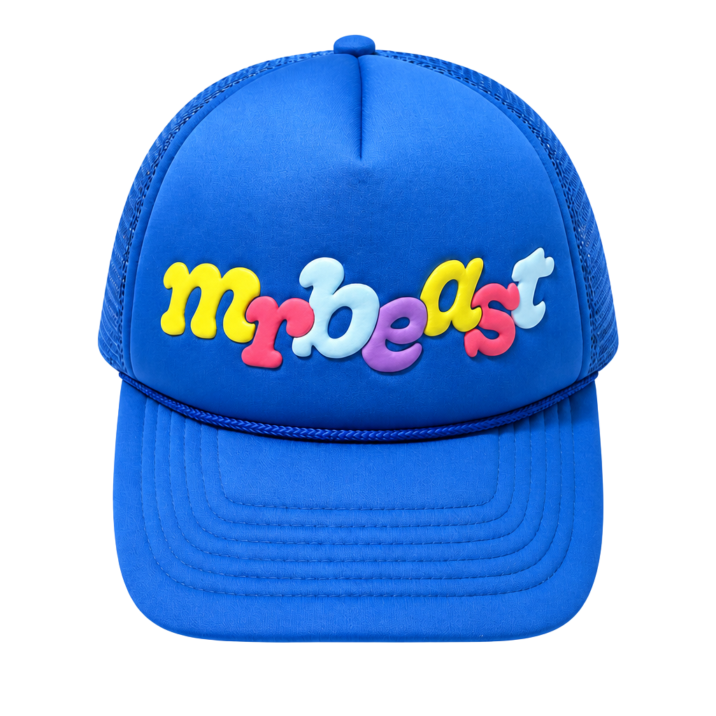 MrBeast Foam Trucker Hat Blue Adjustable Snapback 1