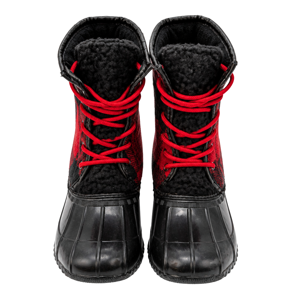 Sugar SGR-Skipper Size 6M Red Black Buffalo Plaid Duck Boots 1