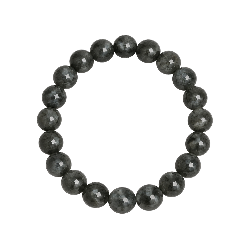 Natural Black Mica 8mm Beaded Stretch Bracelet 1