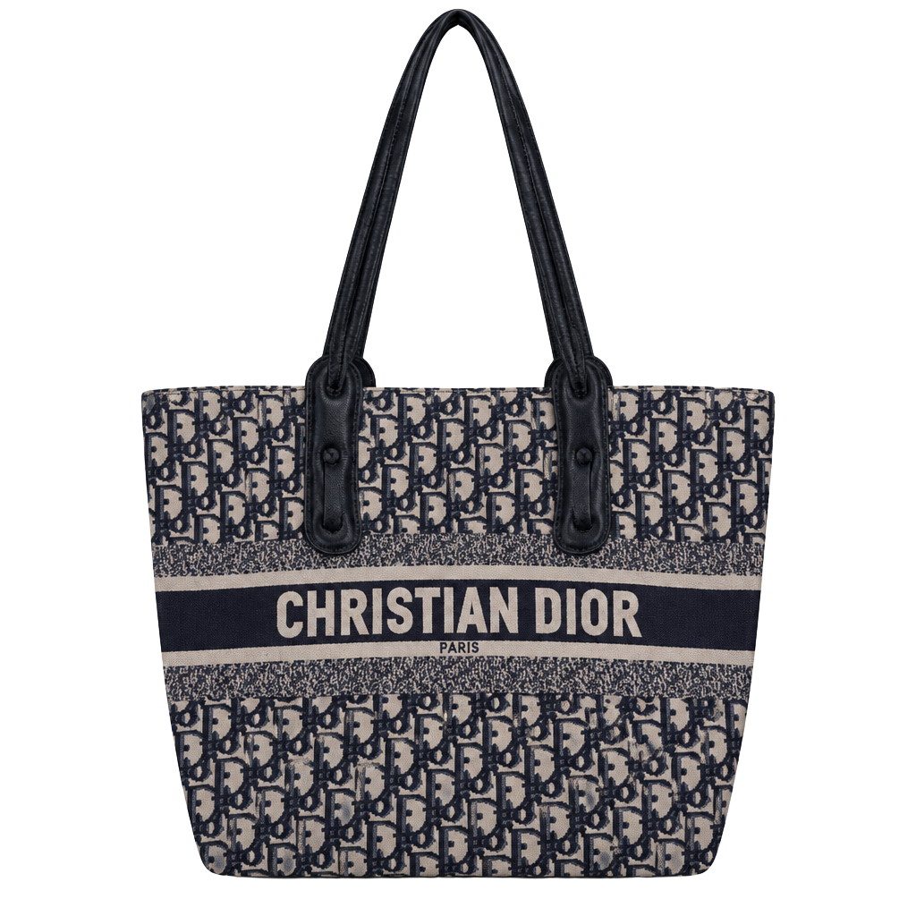 Christian Dior Tote Bag Blue Oblique Canvas 1