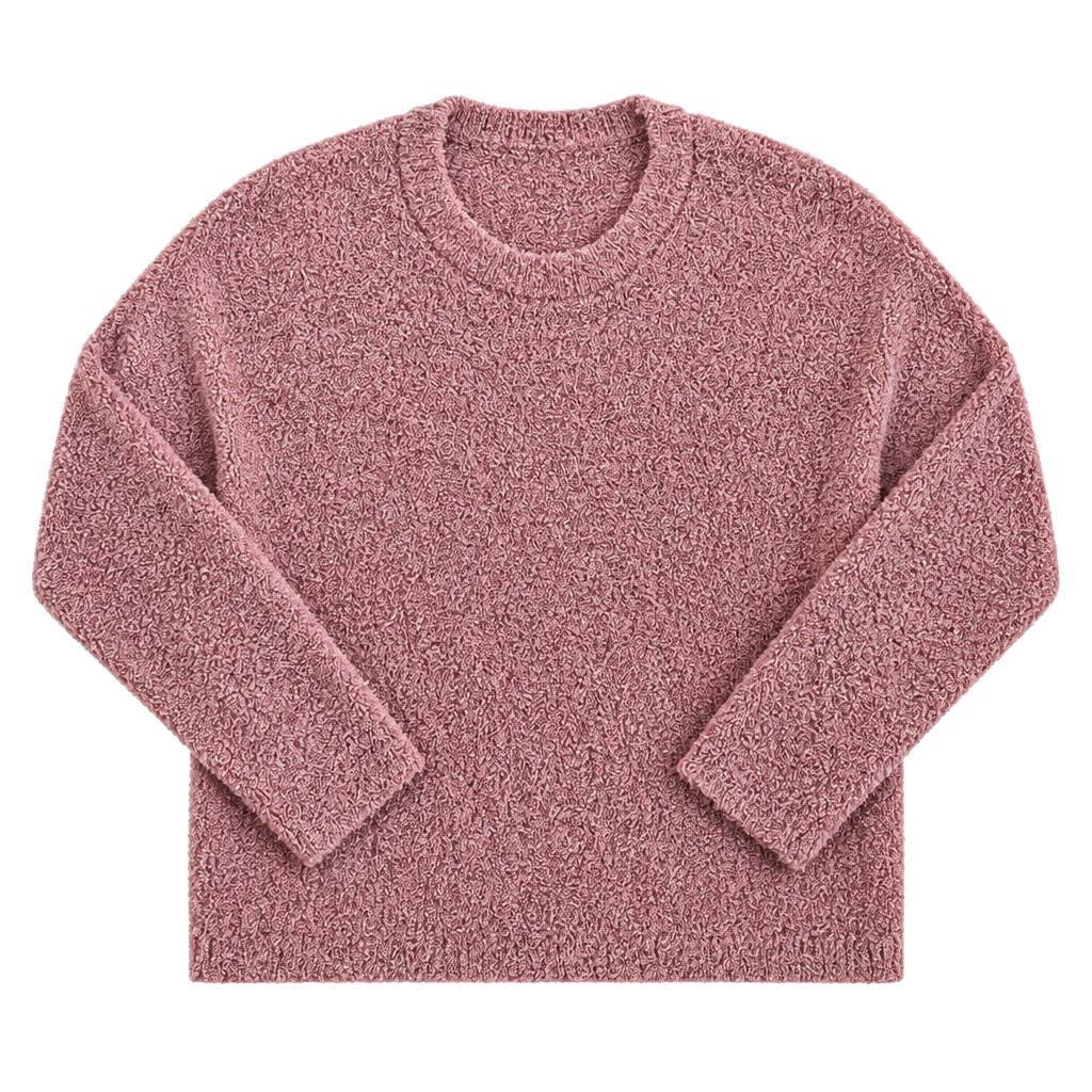 Stars Above Fuzzy Crewneck Sweater Size S Pink Mauve Soft 1