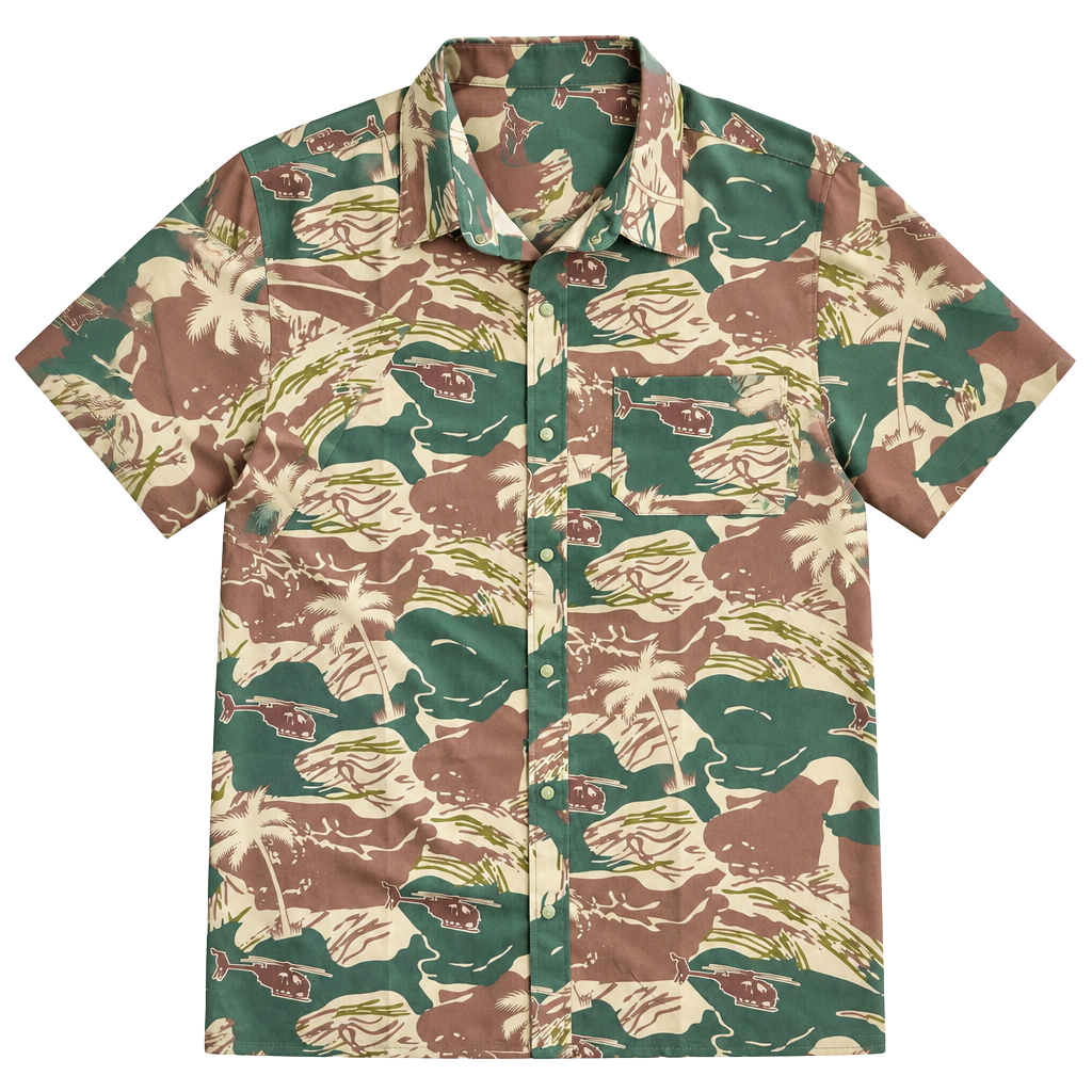 Savage Tacticians Co. Camo Helicopter Button Shirt Size M 1