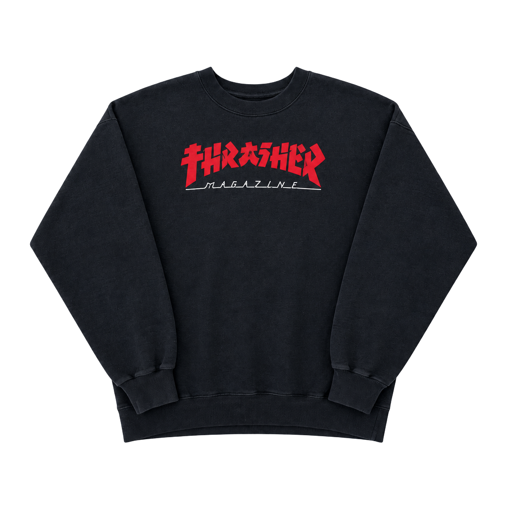 Thrasher Kikai Daisuki Sweatshirt Black Red Graphic Size Large 1
