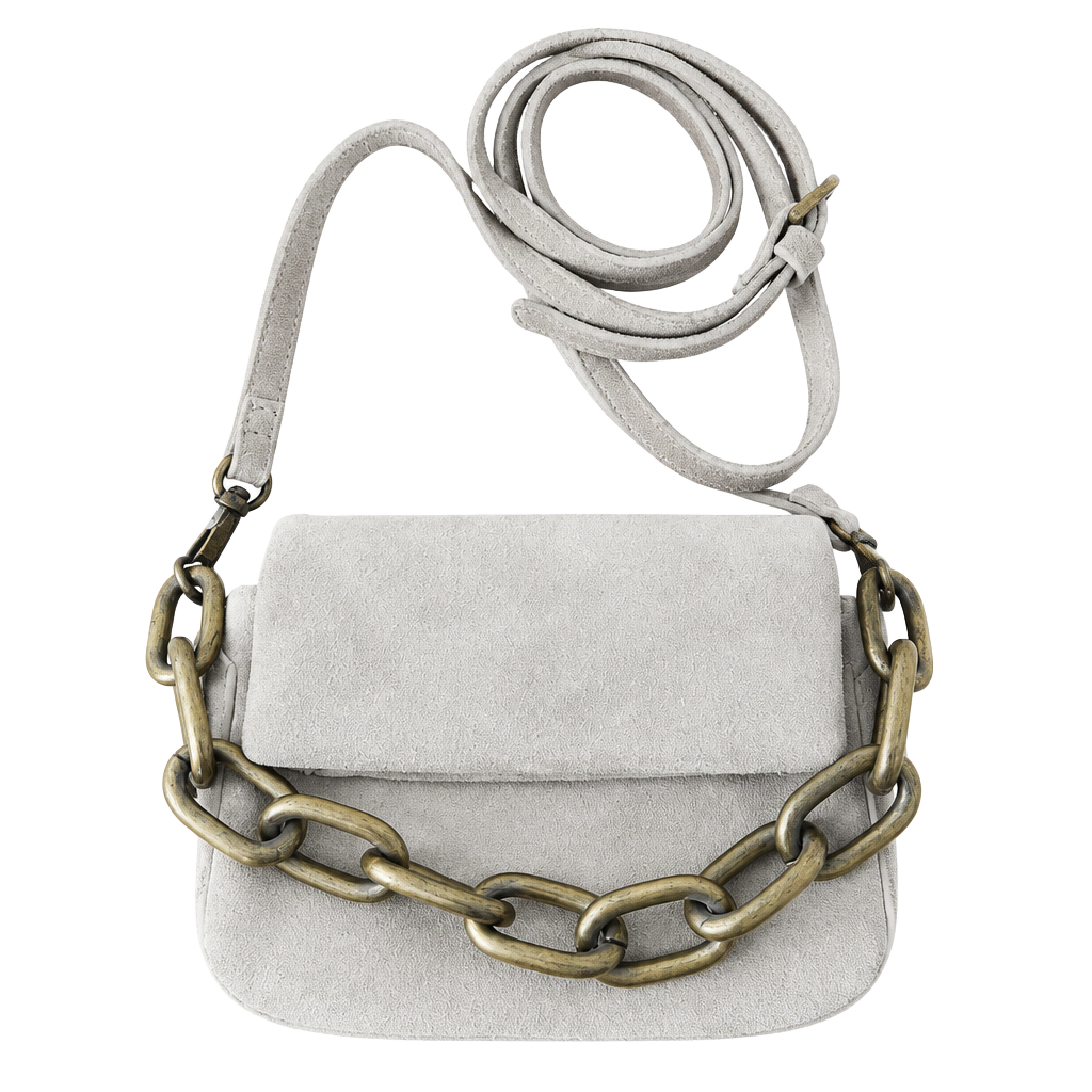 Free People Charlie Chain Suede Crossbody Bag Tan 1