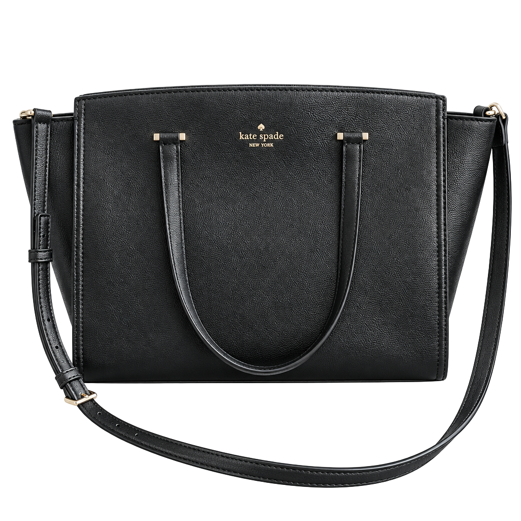 Kate Spade New York Patterson Drive Geraldine Black Leather Satchel Handbag 1