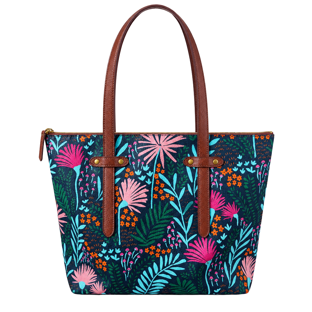 Fossil Floral Print Tote Bag 1