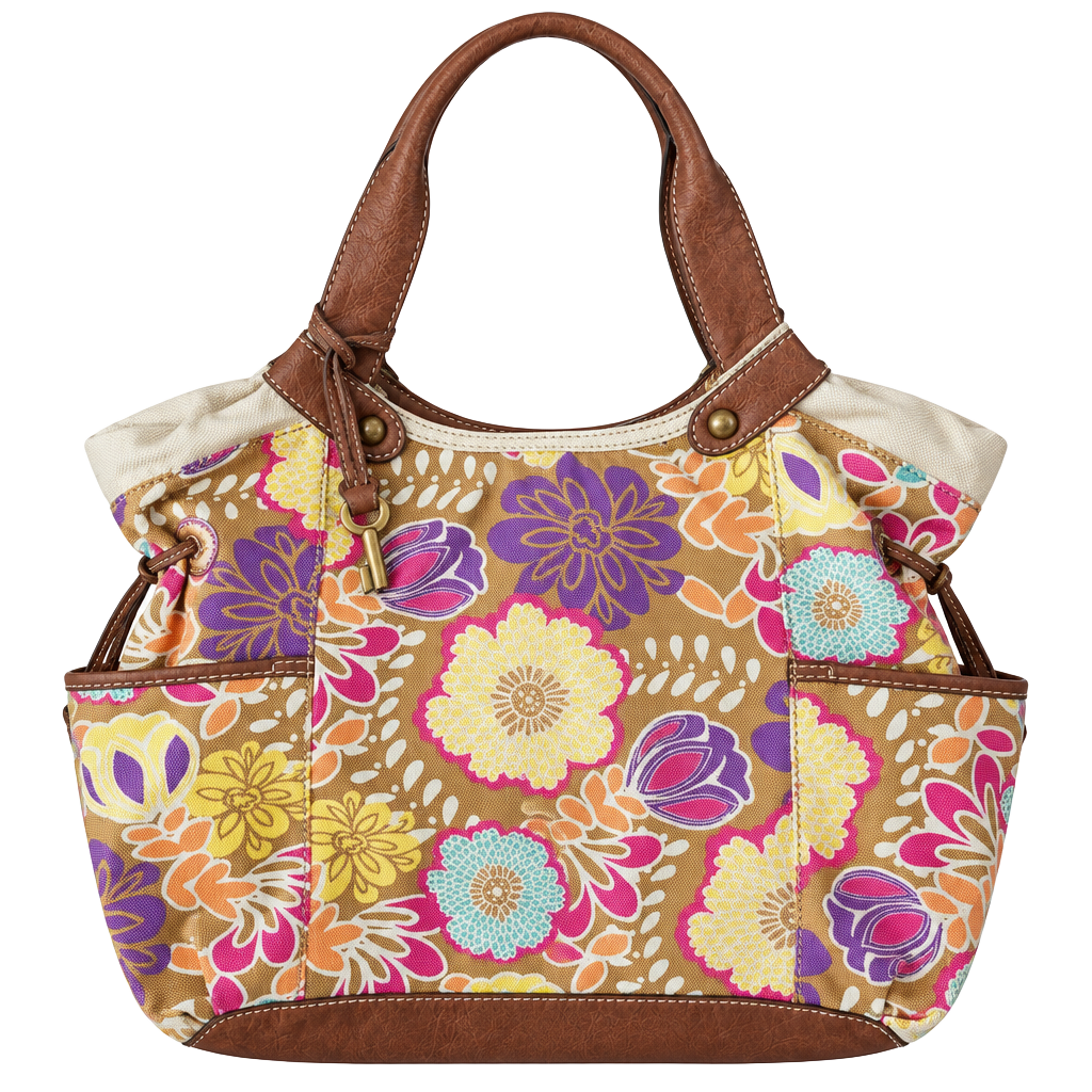 Vintage Fossil Floral Canvas Shoulder Bag 70’s vibes 1