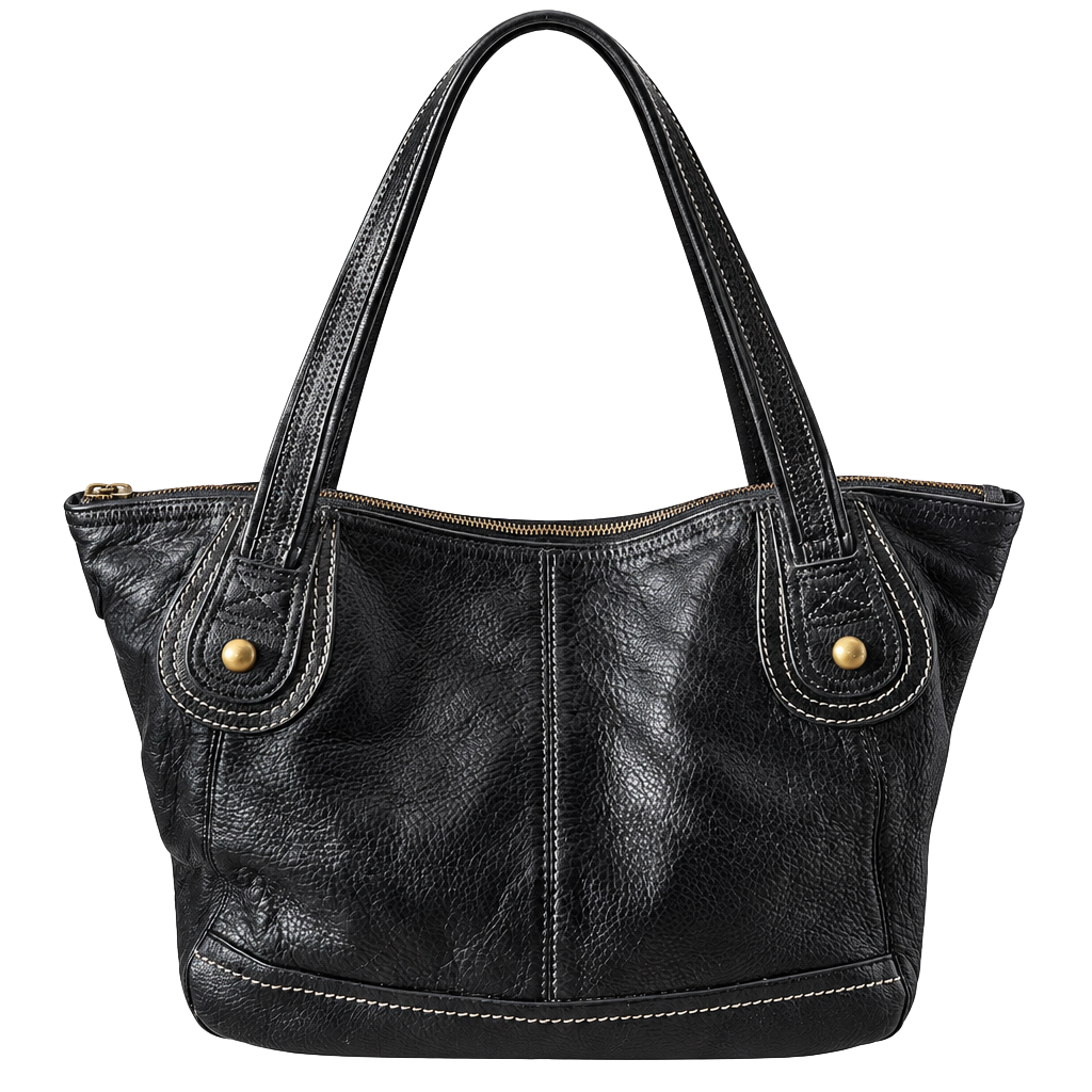 The Sak Black Leather Shoulder Bag Handbag Purse 1