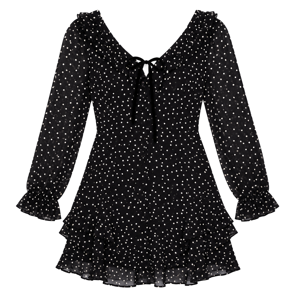 Hill House Home The Bridget Dress Black Polka Dot Mini Dress 1