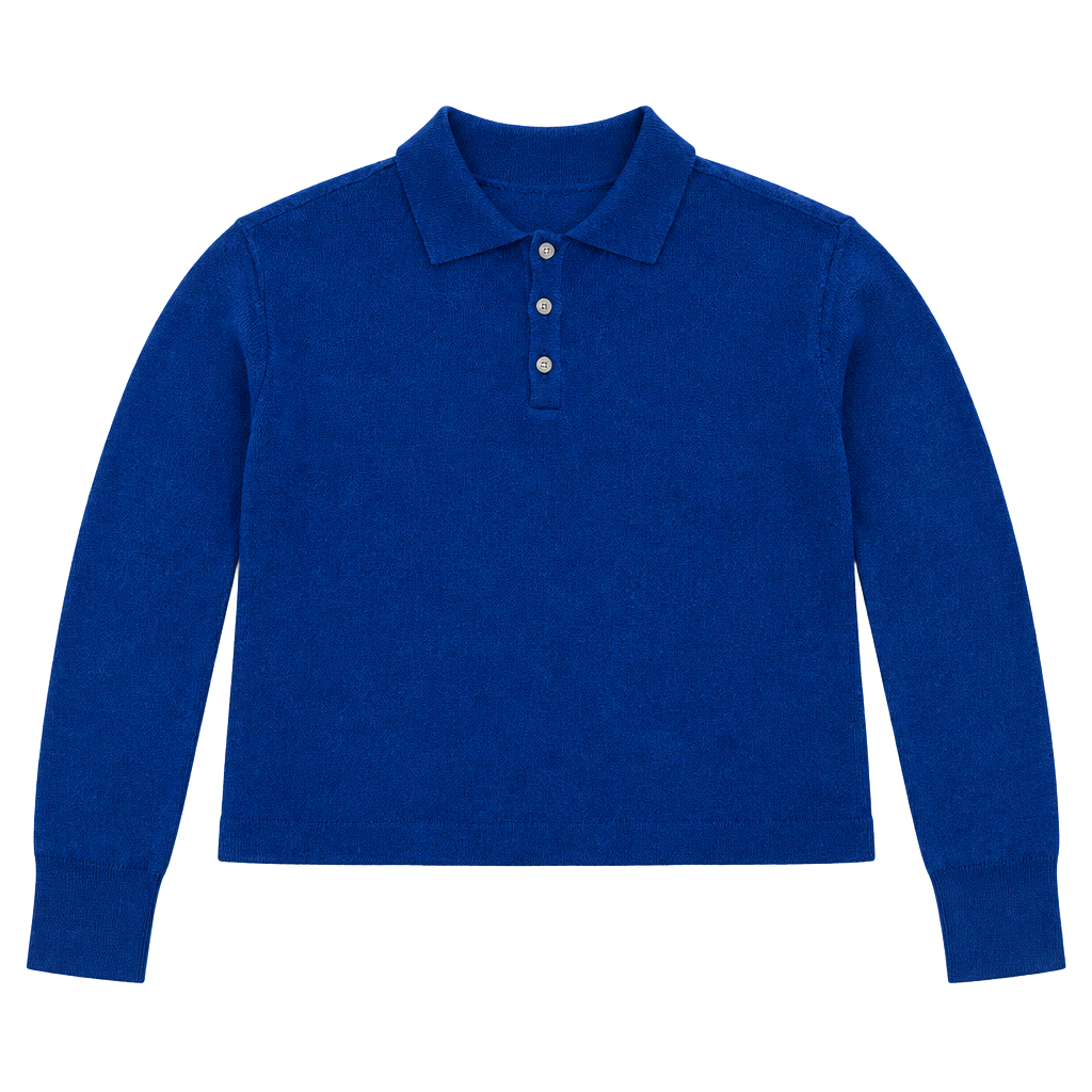 Pilcro Cashmere Polo Sweater Size S Blue Long Sleeve Knit 1