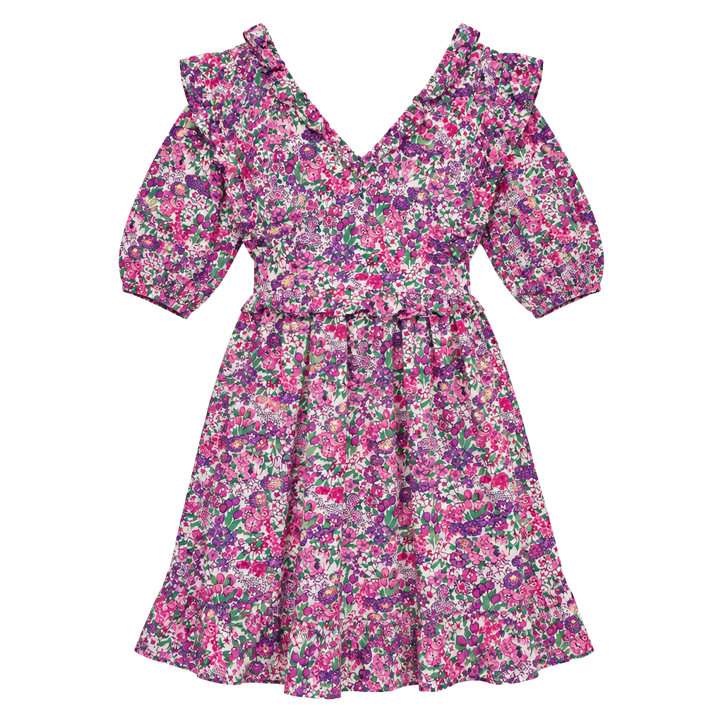 For Love & Lemons Floral Dress Size XS Pink Ruffle Mini 1