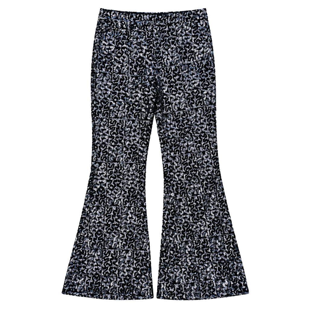 Zadig & Voltaire Défilé Sequin Flare Pants Black Silver 1