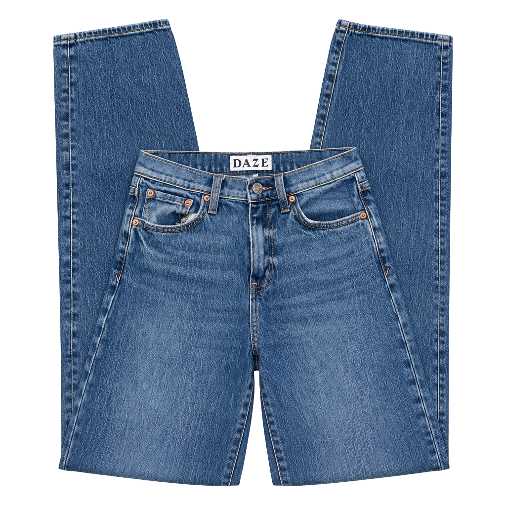 Daze Denim Tough Love Jeans Size 25 Blue Straight Leg 1
