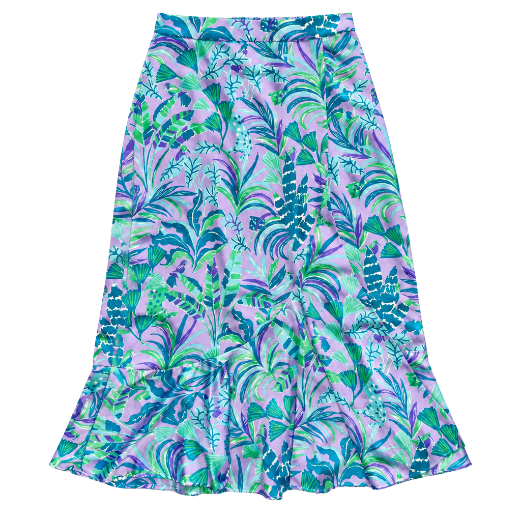 Lilly Pulitzer Britney Midi Skirt Purple Iris Faux Wrap 1