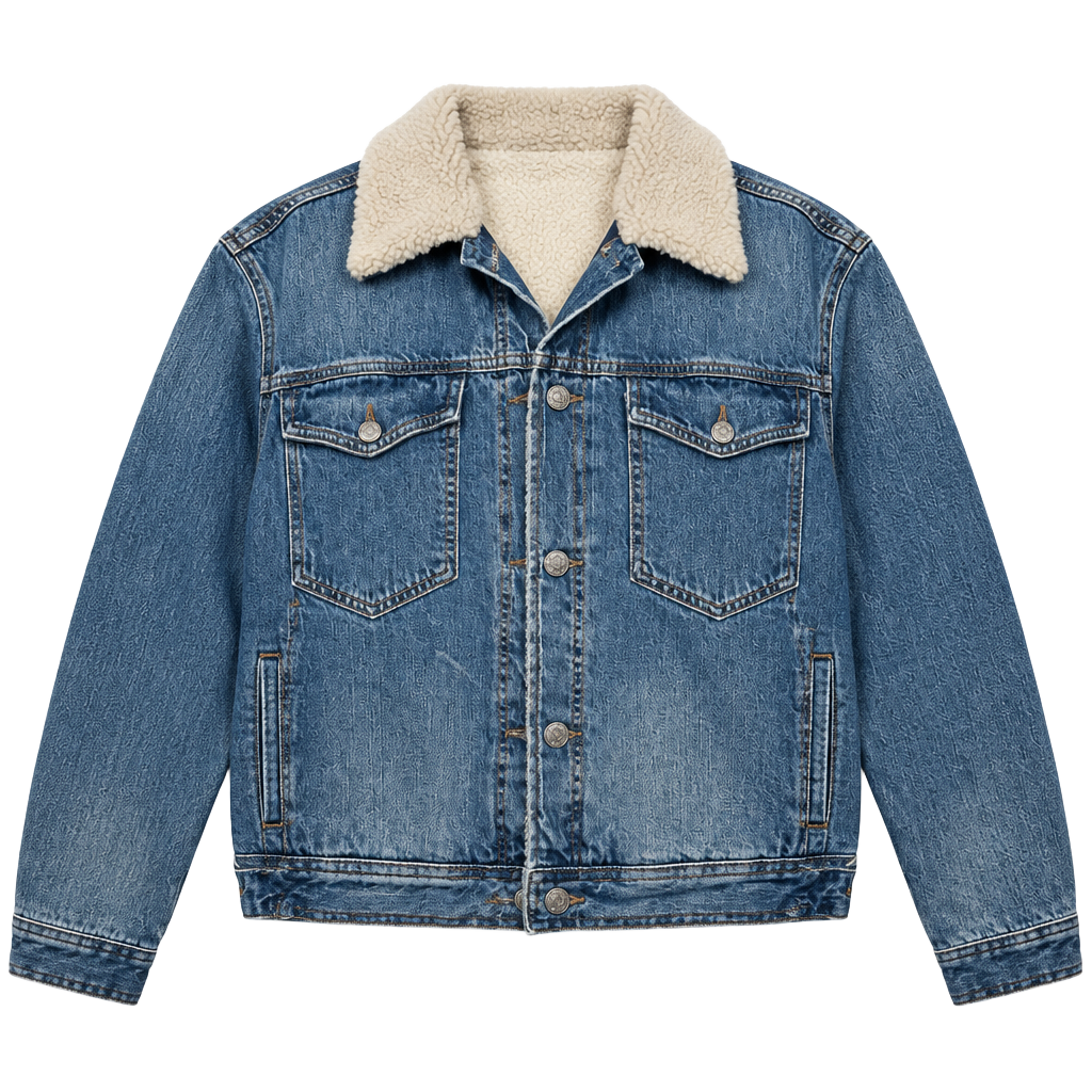 Madewell Sherpa Collar Denim Jacket Blue Quilted Lined 1