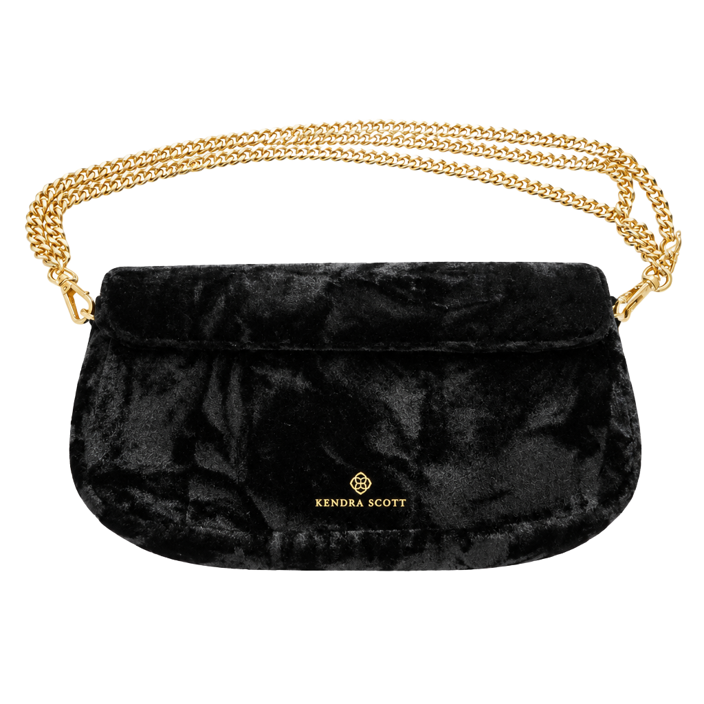 Kendra Scott Vanessa Chain Crossbody Bag Black Velvet 1
