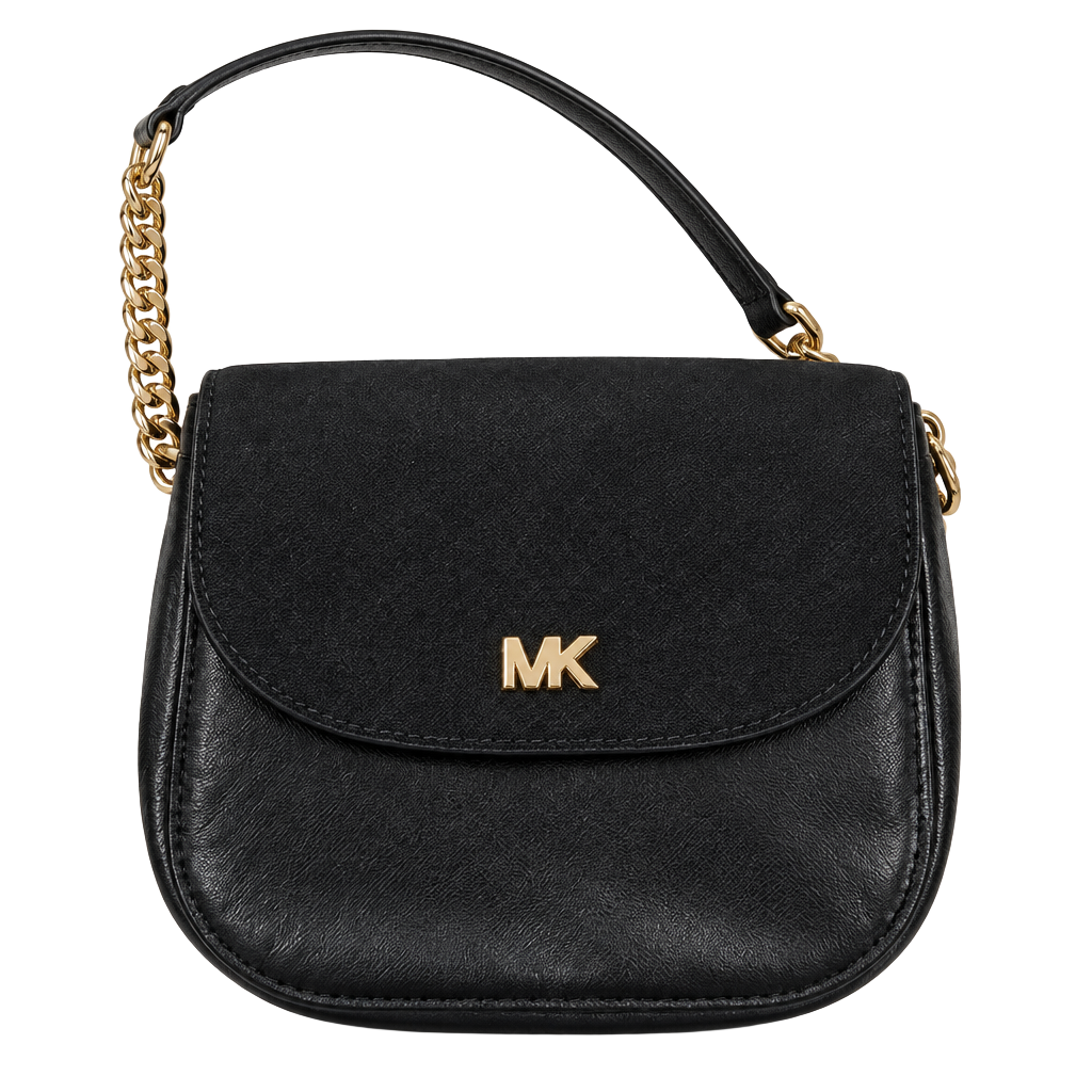 Michael Kors Black Suede Crossbody Bag with Gold Hardware 1