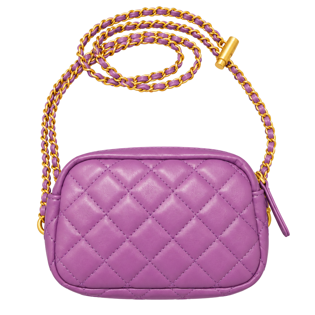 Quilted Mini Crossbody Bag boutique item great condition , trendy purple color ! 1
