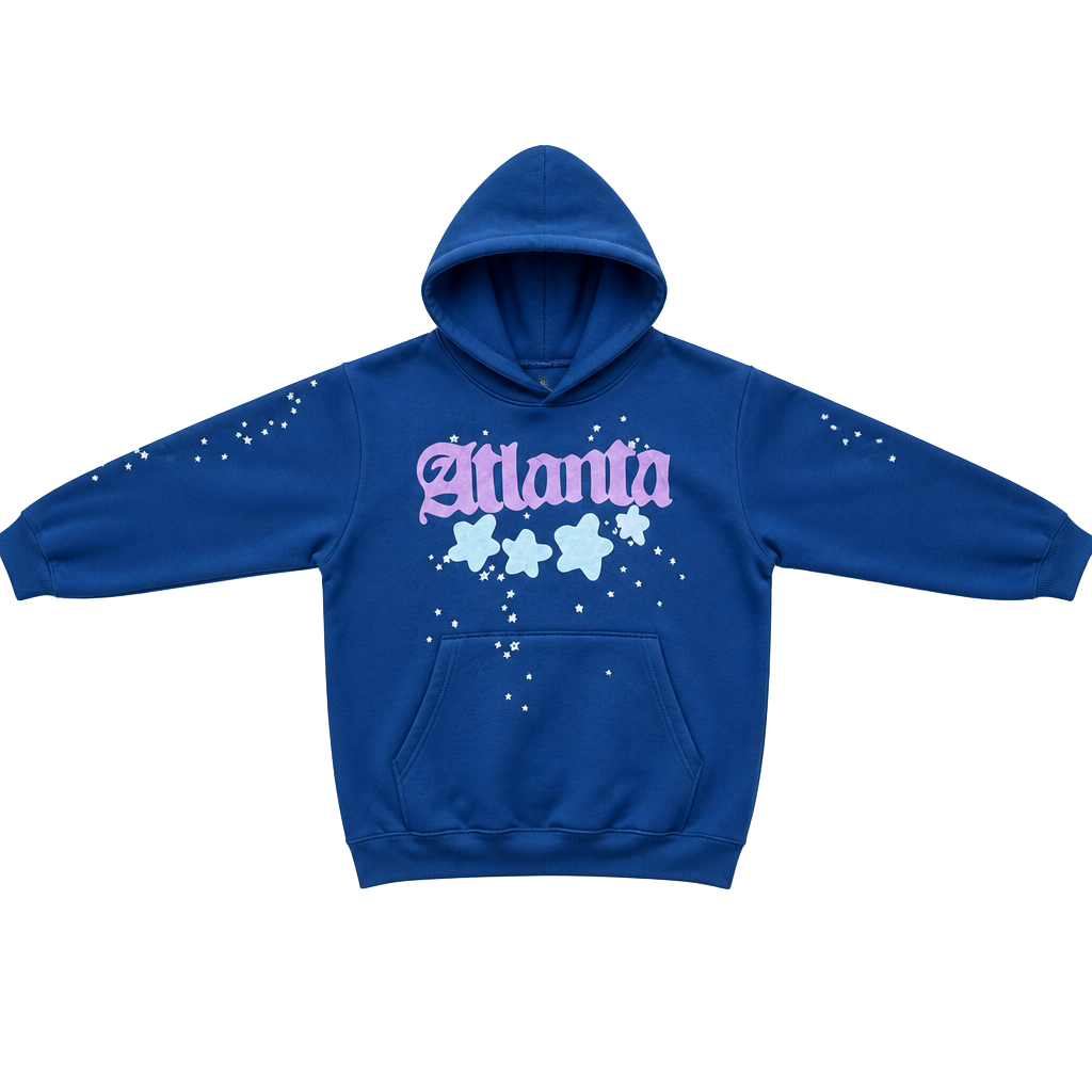 Sp5der Worldwide Atlanta Hoodie Navy/Pink 1