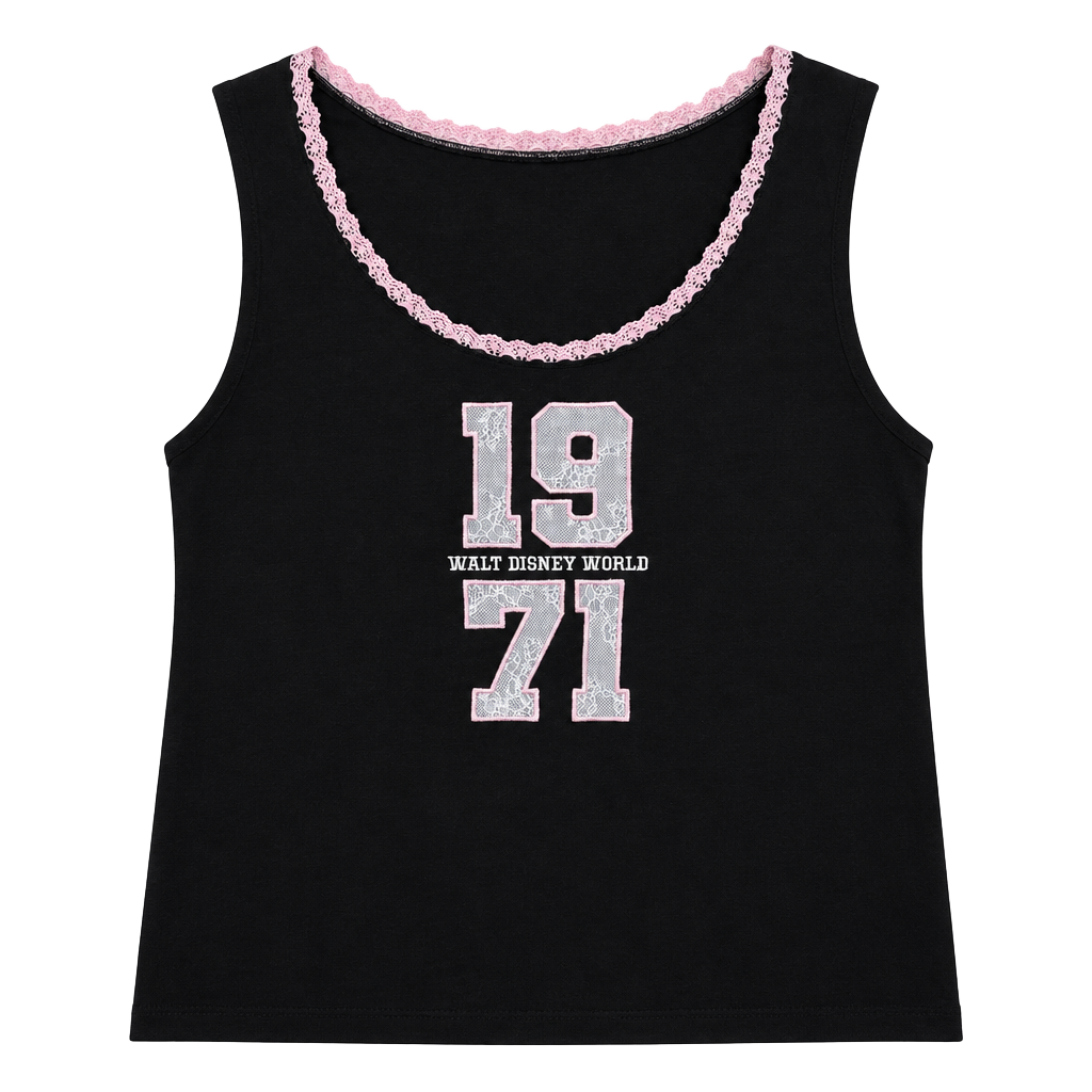 NWT Disney Walt Disney World Tank Top Size XXL Black Lace 1