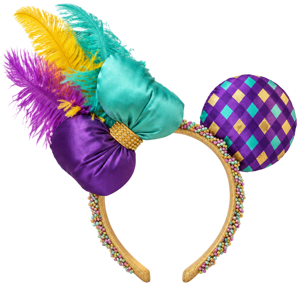 Disney Parks Mardi Gras Minnie Mouse Ears Headband 1