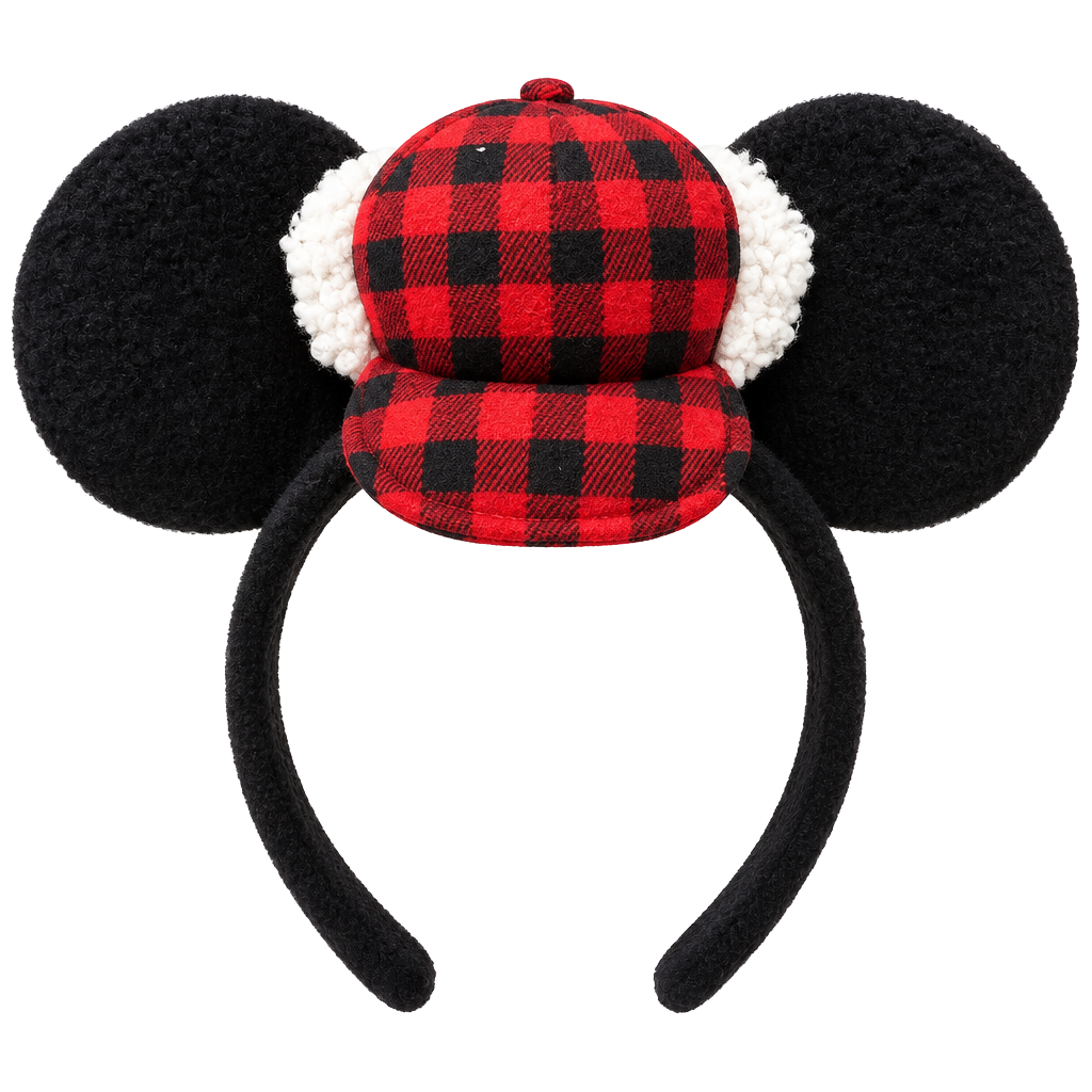 NWT Disney Minnie Mouse Ears Plaid Holiday Headband 1