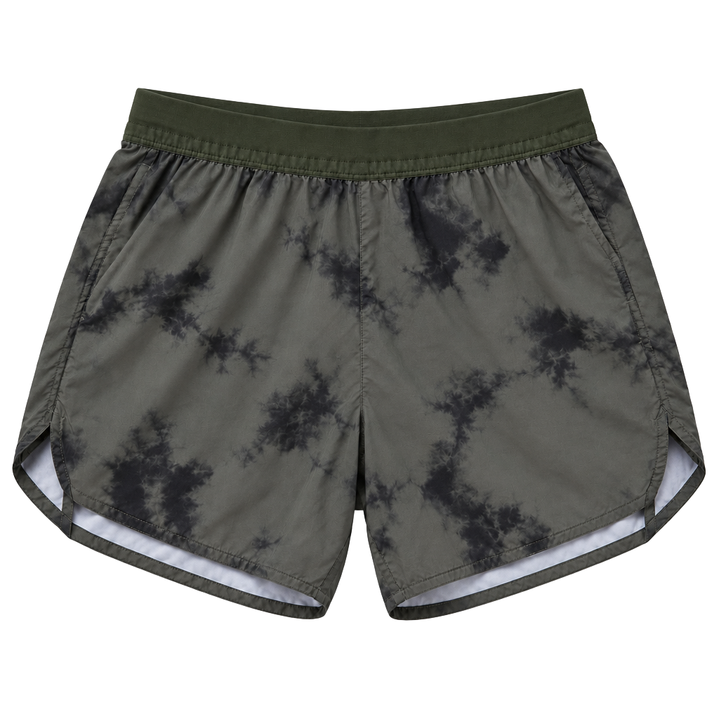 Roark Run Amok Shorts Size S Tie Dye Olive Green Running Athletic 1
