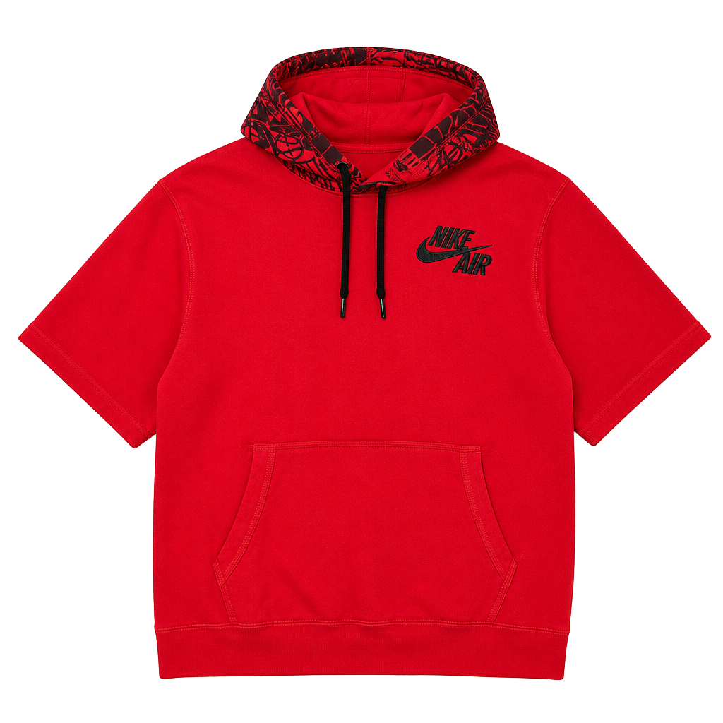 Nike Short-Sleeve Hoodie Sweatshirt Red Men’s size S 1