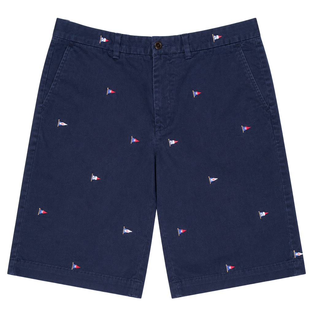 Polo Ralph Lauren Men's Navy Blue Chino Shorts with All-Over Flags size 34 1