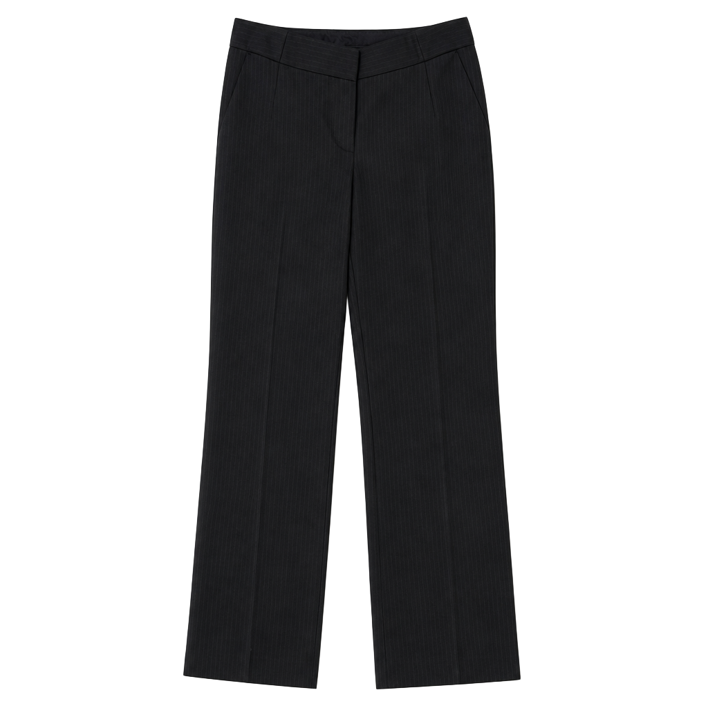 Elie Tahari Women's Black Herringbone Wool Blend Straight Leg Tailored Trousers 1