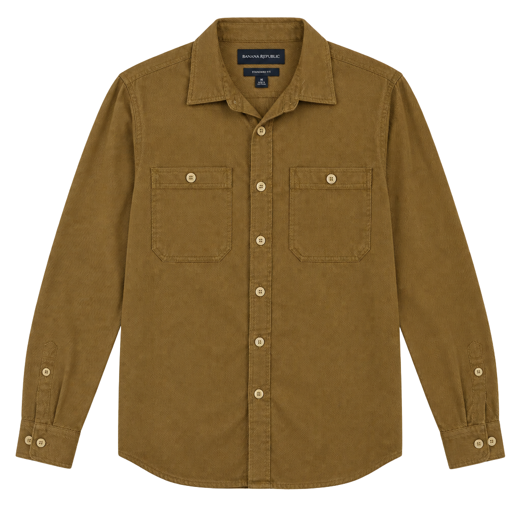 Banana Republic Standard Fit Long Sleeve Twill Utility Shirt, Size S 1