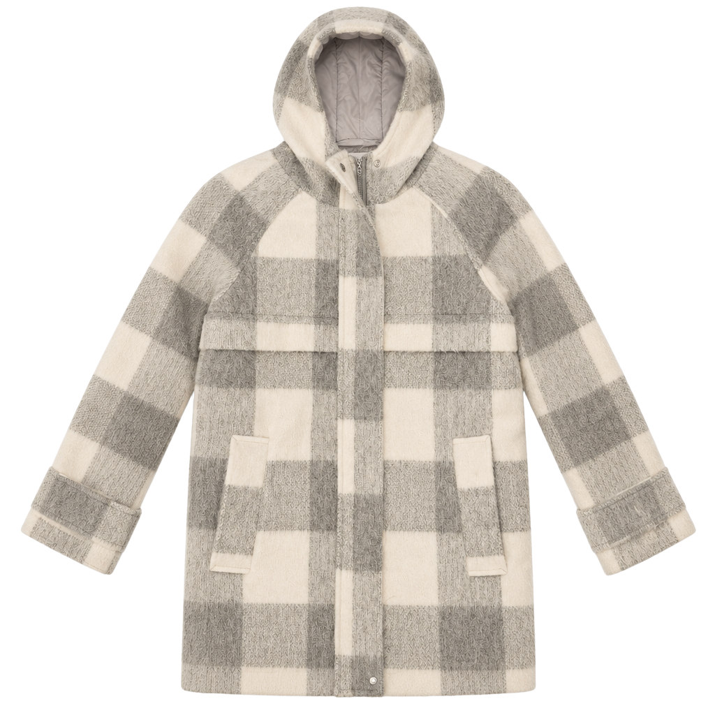 Women's Nine West Plaid Duffle Jacket, 1