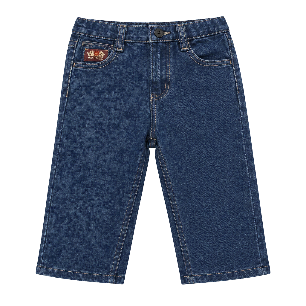 Vintage Mecca Baby Boys Denim Jeans Size 6-9 Months Embroidered Back Pockets 1