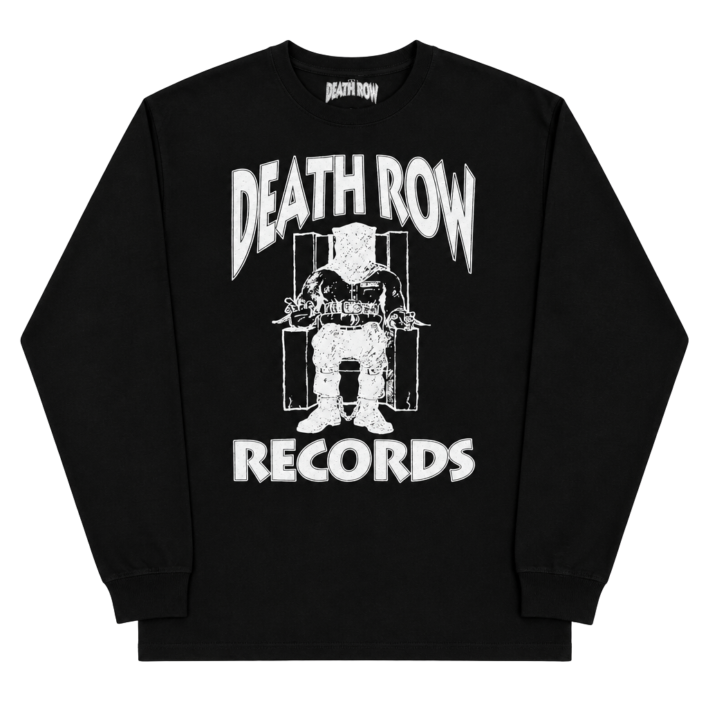 Death Row Records Sweatshirt Black Graphic Pullover Death Row Records Mens L 1