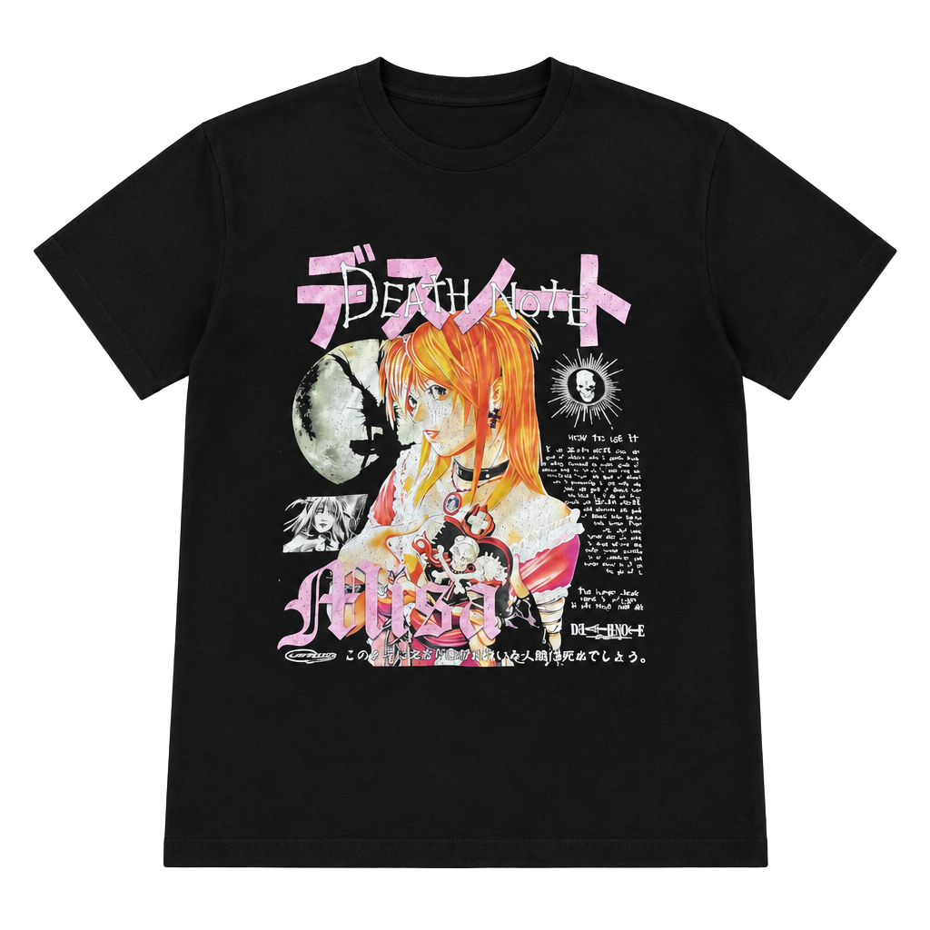 Death Note Misa Amane Vintage Graphic T-Shirt Black Mens Size M 1