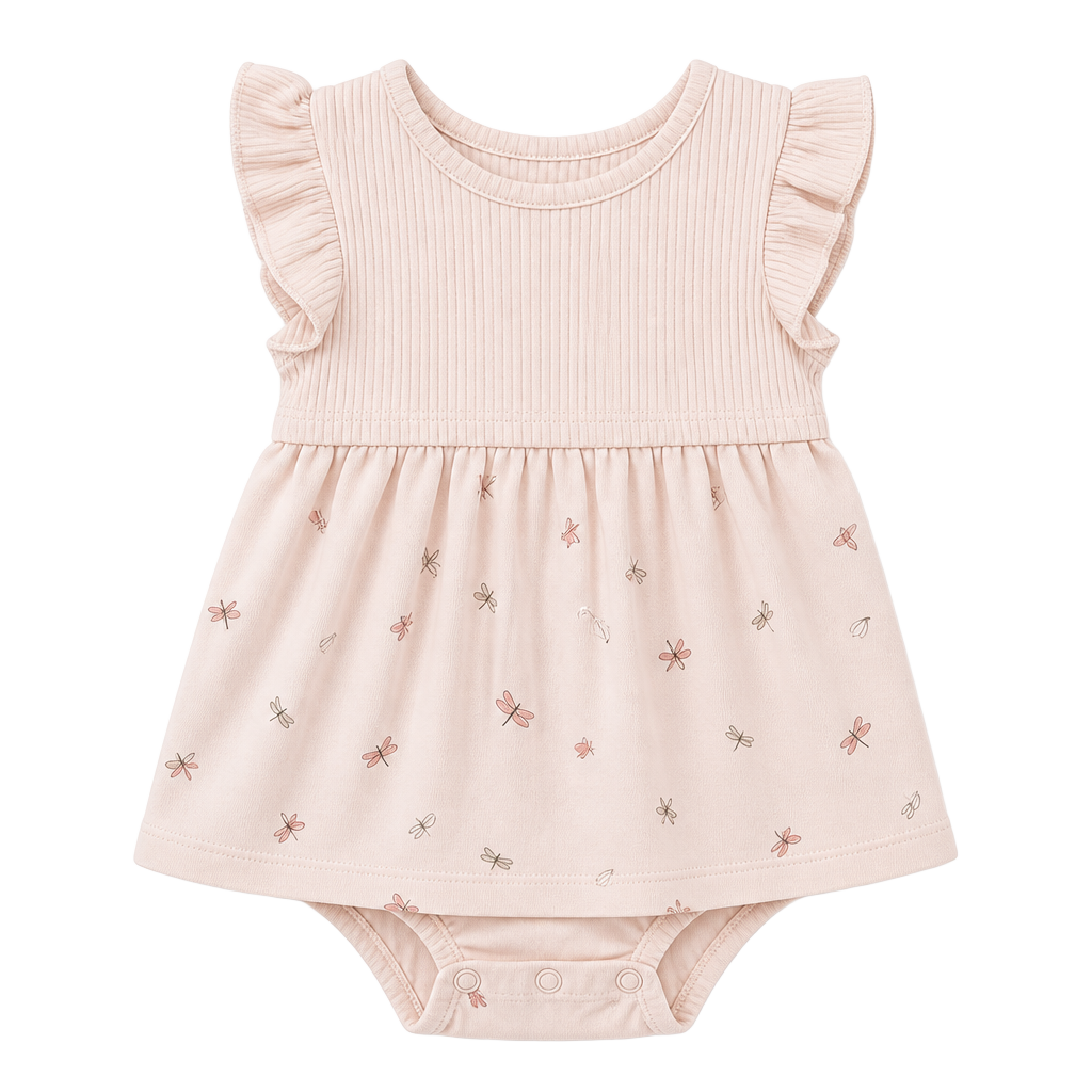 Carter's Baby Girl Dragonfly Print Ribbed Bodysuit Dress 3M 1