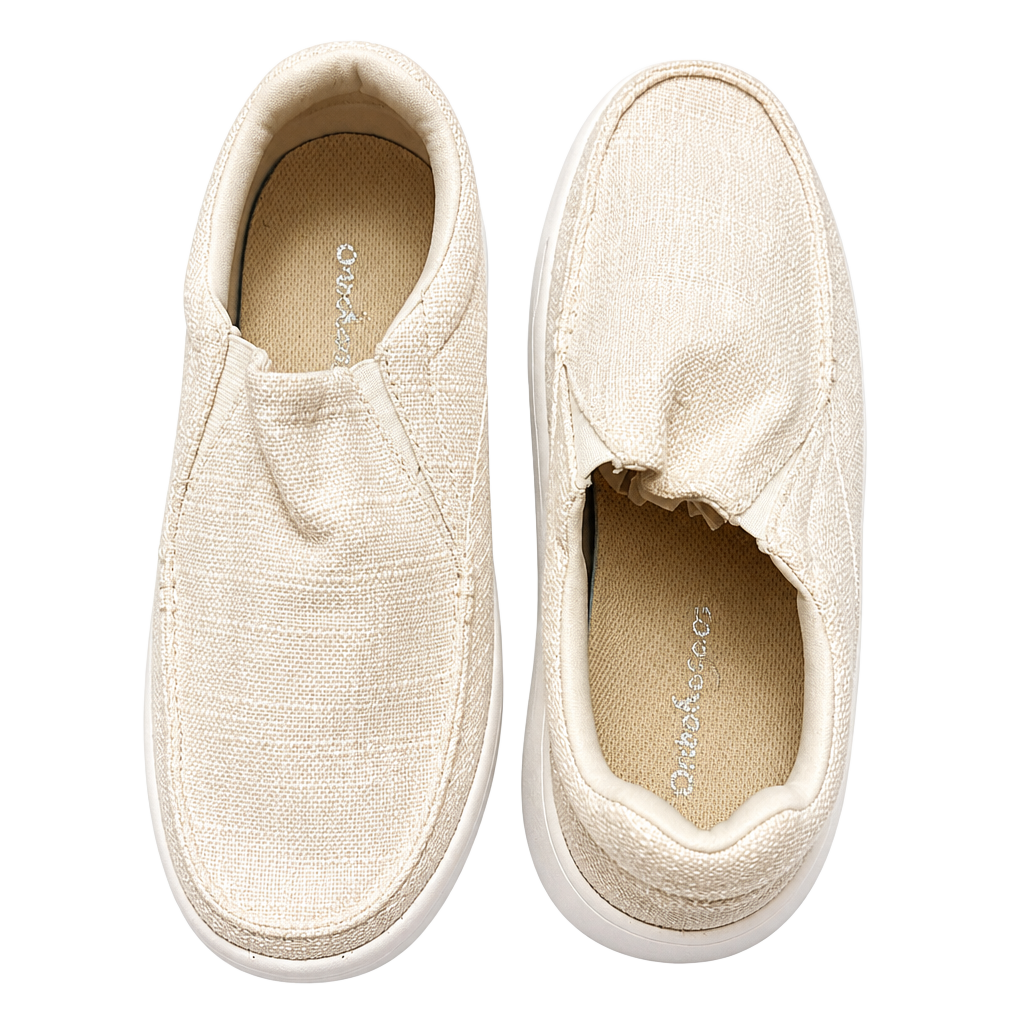 OrthoComfoot Men's Orthopedic Canvas Slip-On Loafers with Arch Support 1
