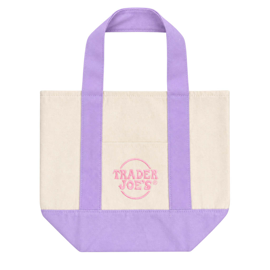 NWT Trader Joe's Pastel Mini Canvas Tote Bags (Limited Edition) - lavender Color 1
