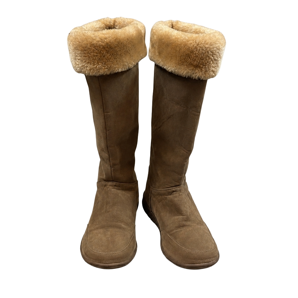 Western Chief Terrana Taupe Faux Fur Tall Winter Boots Size 7 1