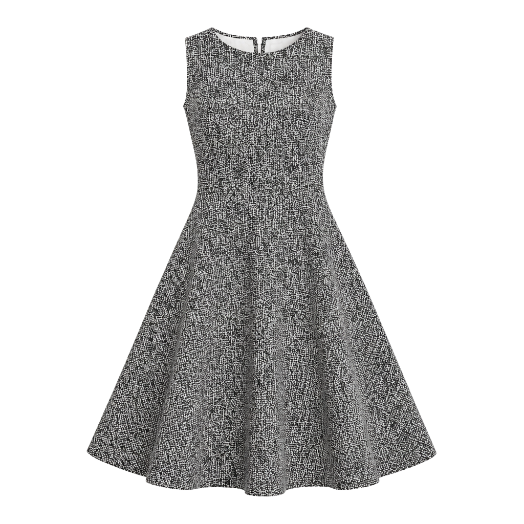 Calvin Klein Black and White Sleeveless Fit and Flare Midi Dress Size 12 1