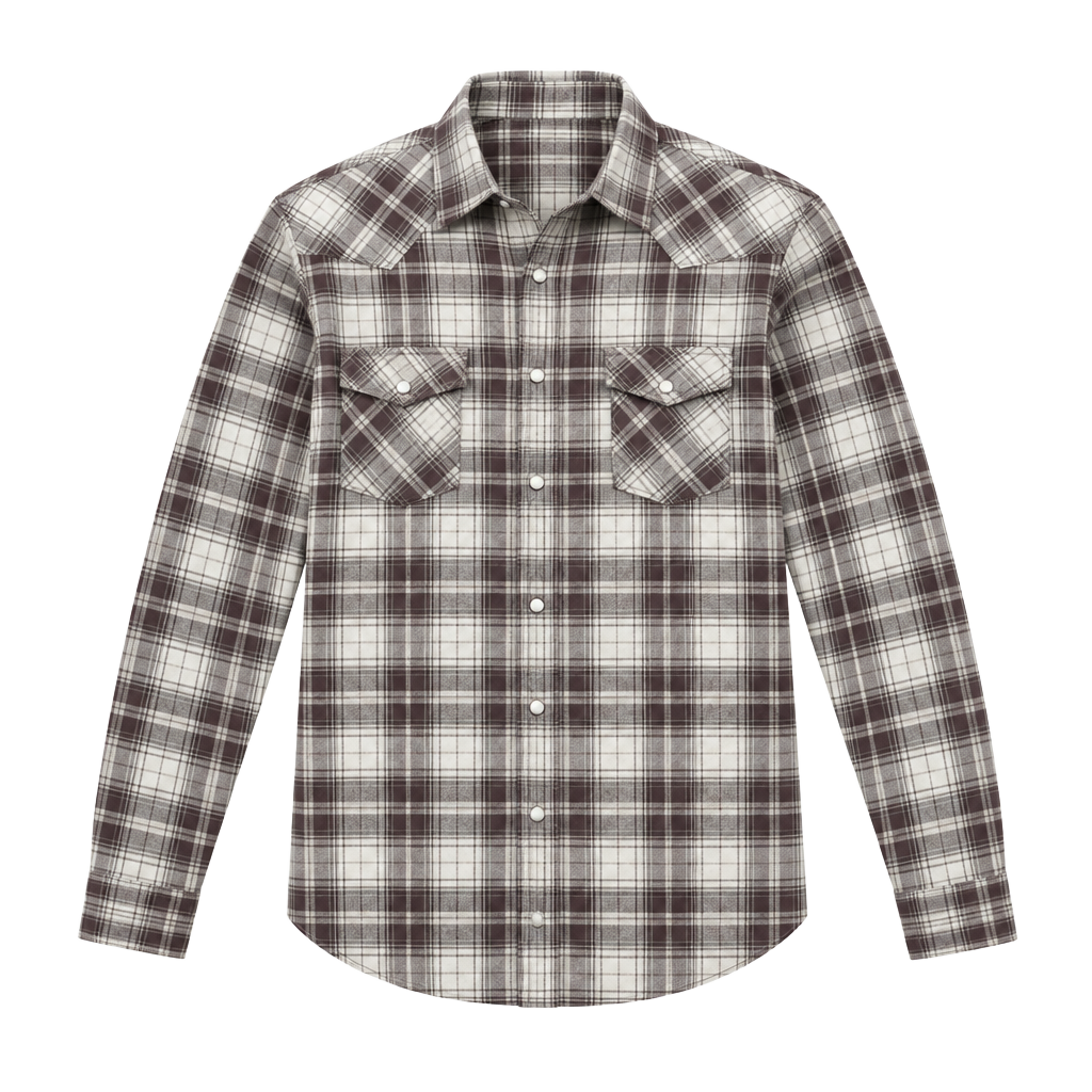 Lucky Brand Men's Black and White Plaid Long Sleeve Western Shirt 1