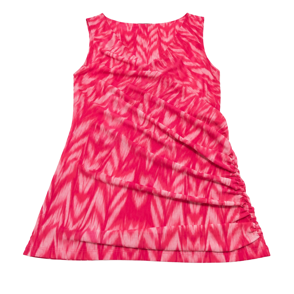 INC International Concepts Printed Top Blouse Pink White Petite PS 1