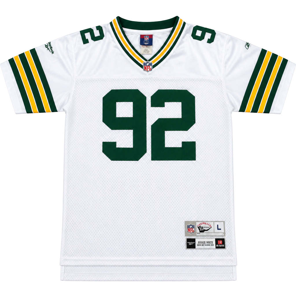 Reebok Reggie White Green Bay Packers 1996 Jersey Size L (14/16) White 1